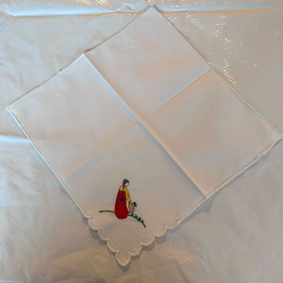 Vintage 50’s Korean Operation Hanky Hand Embroidered Cotton Handkerchief - Picture 4 of 7